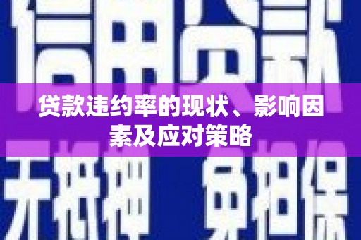 宜城贷款违约率的现状、影响因素及应对策略