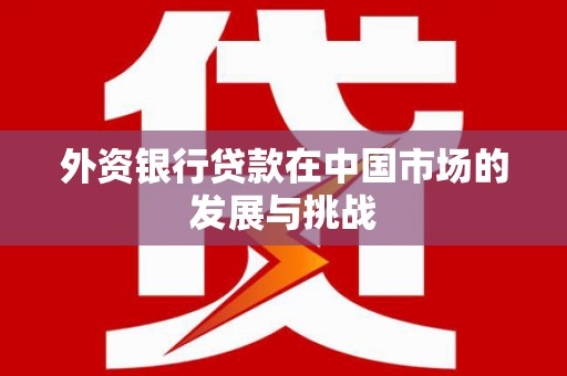 宜城外资银行贷款在中国市场的发展与挑战