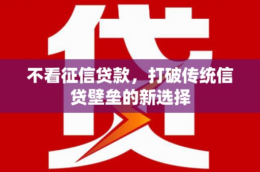 宜城不看征信贷款，打破传统信贷壁垒的新选择