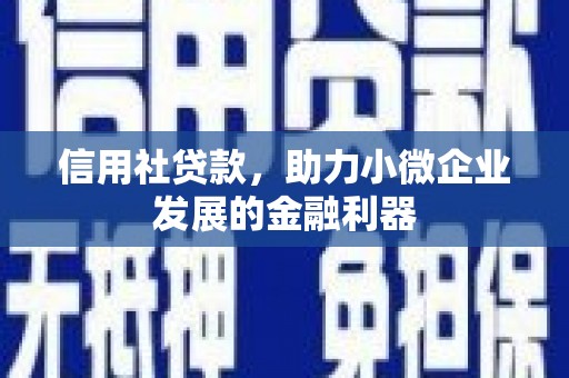 宜城信用社贷款，助力小微企业发展的金融利器