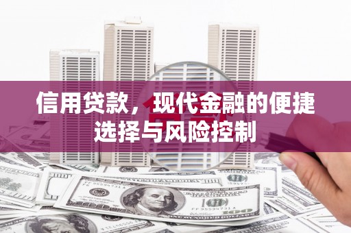 宜城信用贷款，现代金融的便捷选择与风险控制