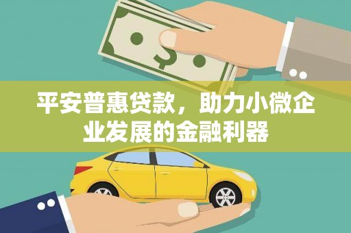 宜城平安普惠贷款，助力小微企业发展的金融利器