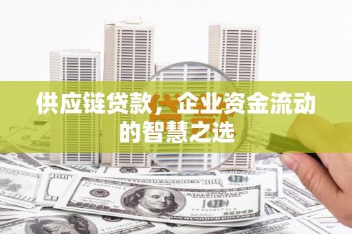 宜城供应链贷款，企业资金流动的智慧之选