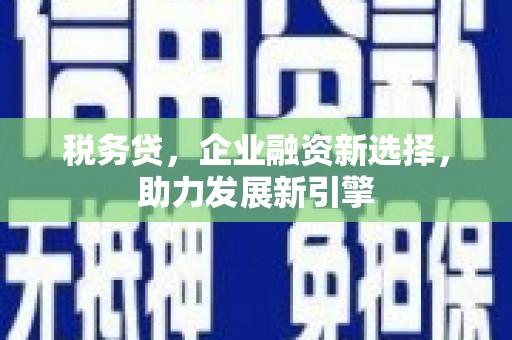 宜城税务贷，企业融资新选择，助力发展新引擎