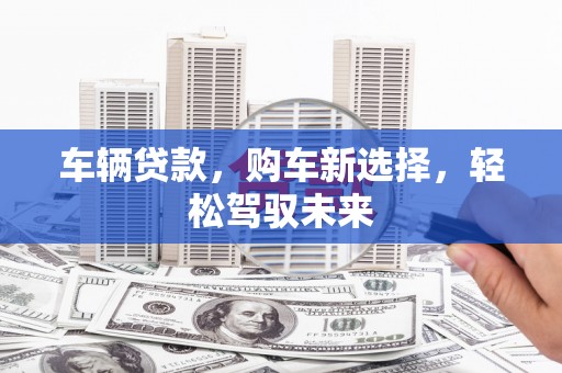 宜城车辆贷款，购车新选择，轻松驾驭未来
