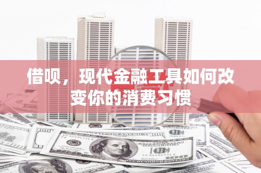 宜城借呗，现代金融工具如何改变你的消费习惯