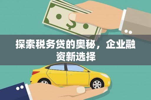 宜城探索税务贷的奥秘，企业融资新选择