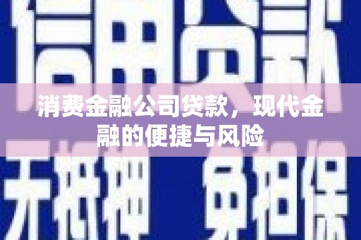 宜城消费金融公司贷款，现代金融的便捷与风险