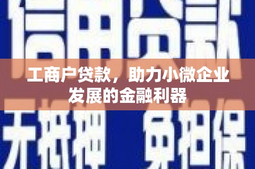 宜城工商户贷款，助力小微企业发展的金融利器