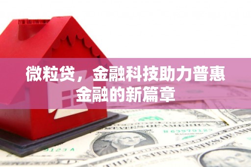 宜城微粒贷，金融科技助力普惠金融的新篇章