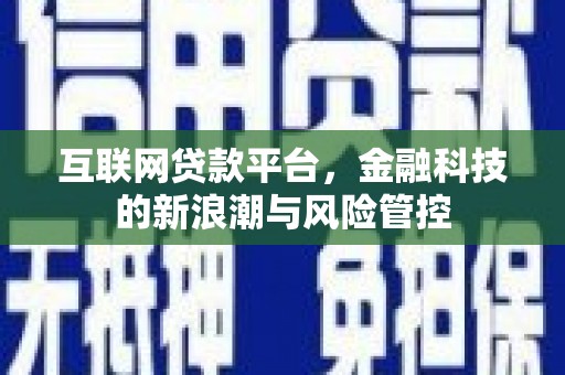 宜城互联网贷款平台，金融科技的新浪潮与风险管控