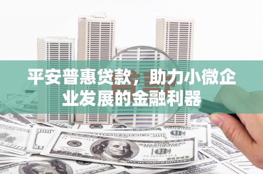 宜城平安普惠贷款，助力小微企业发展的金融利器