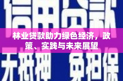 宜城林业贷款助力绿色经济，政策、实践与未来展望